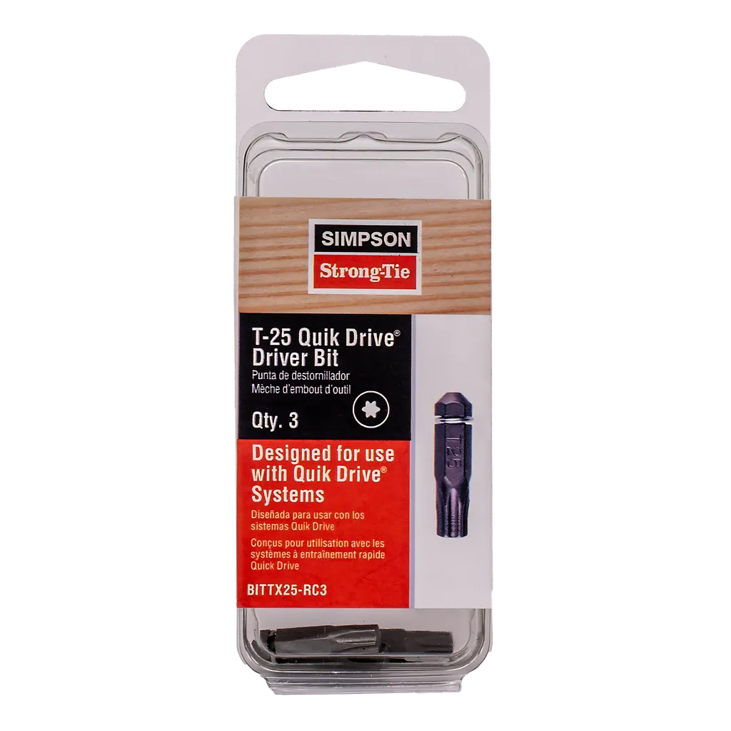 Quik Drive® T25 6-Lobe-Drive Bit (3-Qty) (Pack Of 5)-BITTX25-RC3-SP3900-4210