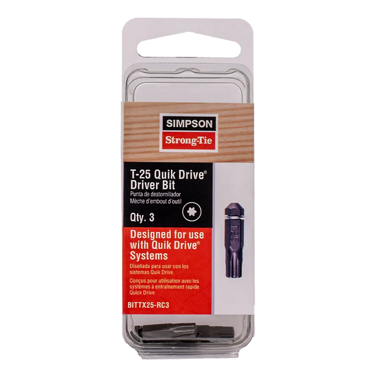 Quik Drive® T25 6-Lobe-Drive Bit (3-Qty) (Pack Of 5)-BITTX25-RC3-SP3900-4210