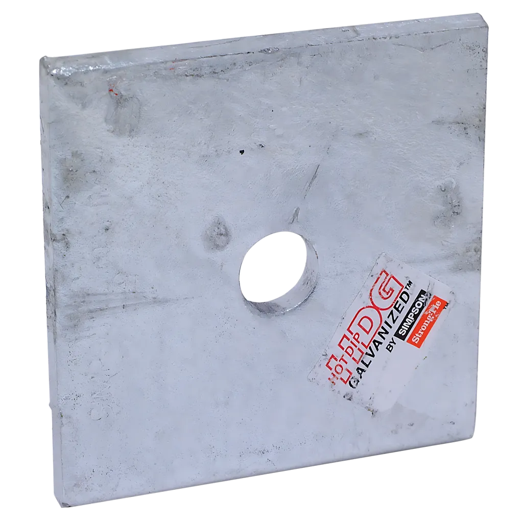 Bp 3 In. X 3 In. Hot-Dip Galvanized Bearing Plate With 1/2 In. Bolt Dia.-BP-1-2-3HDG-SP828-968