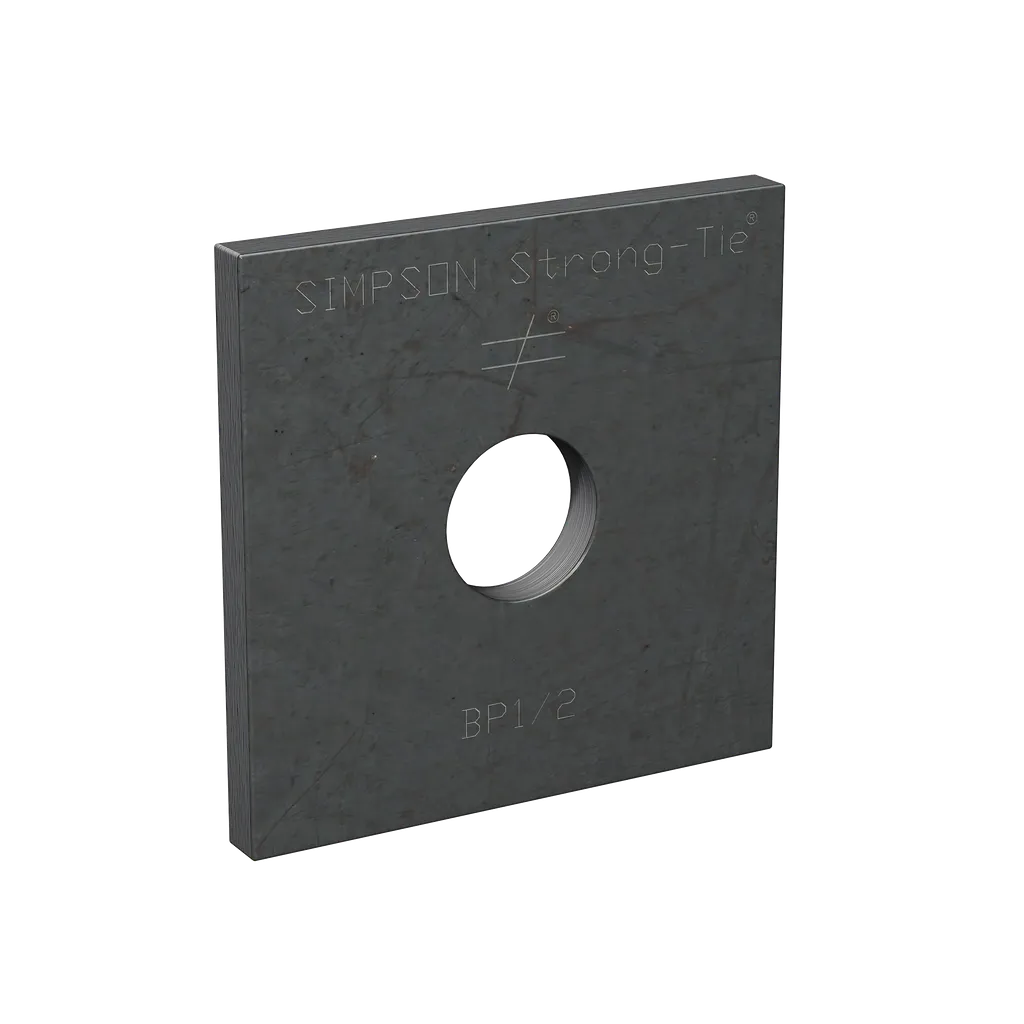 Bp 2 In. X 2 In. Hot-Dip Galvanized Bearing Plate With 1/2 In. Bolt Dia. (Pack Of 100)-BP-1-2HDG-SP1791-1988