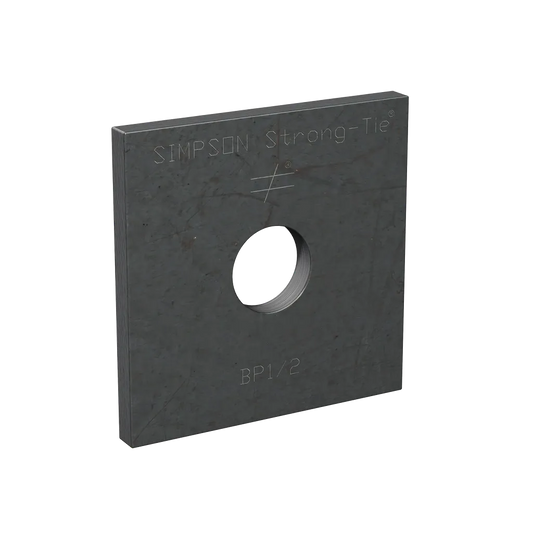 Bp 2 In. X 2 In. Hot-Dip Galvanized Bearing Plate With 1/2 In. Bolt Dia. (Pack Of 100)-BP-1-2HDG-SP1791-1988
