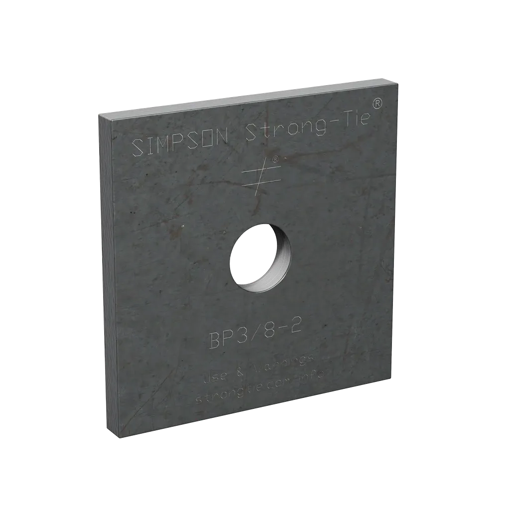 Bp 2 In. X 2 In. Bearing Plate With 3/8 In. Bolt Dia.-BP-3-8-2-SP8712-9280