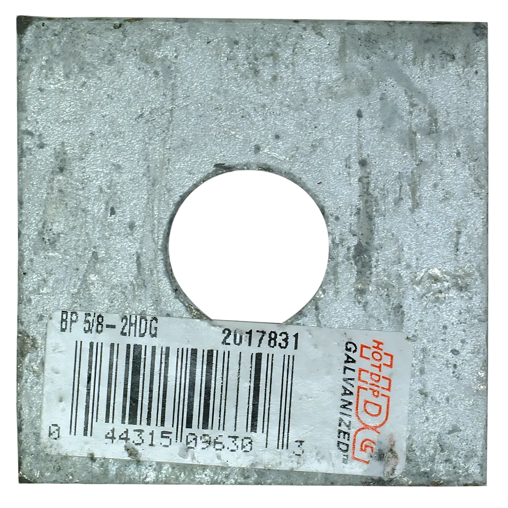 Bp 2 In. X 2 In. Hot-Dip Galvanized Bearing Plate With 5/8 In. Bolt Dia.-BP-5-8-2HDG-SP883-1028