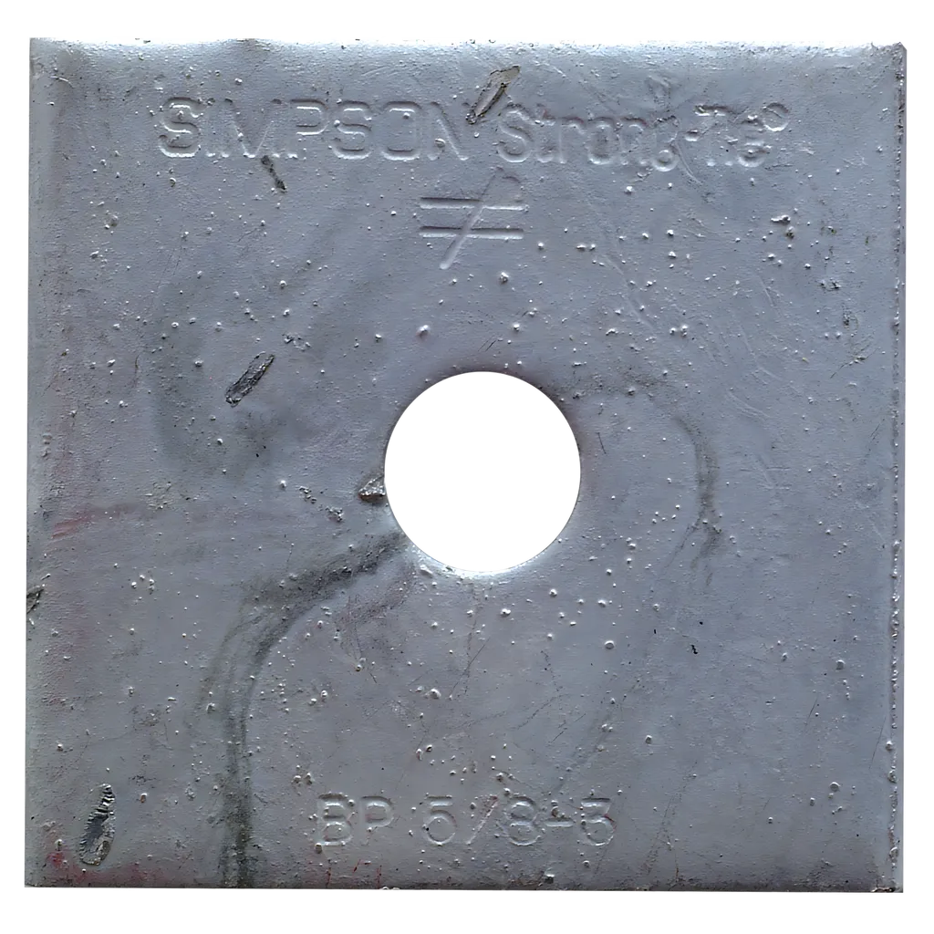 Bp 3 In. X 3 In. Hot-Dip Galvanized Bearing Plate With 5/8 In. Bolt Dia.-BP-5-8-3HDG-SP7458-7962