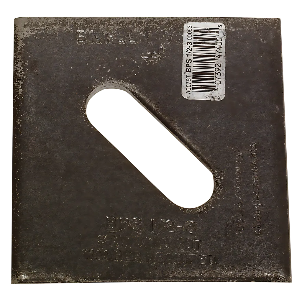 Bps 3 In. X 3 In. Slotted Bearing Plate With 1/2 In. Bolt Dia.-BPS-1-2-3-SP380-494