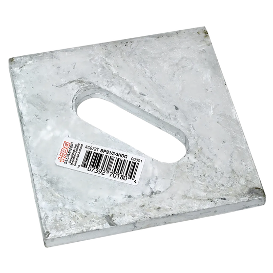 Bps 3 In. X 3 In. Hdg Slotted Bearing Plate With 1/2 In. Bolt Dia. (Pack Of 50)-BPS-1-2-3HDG-SP1676-1869