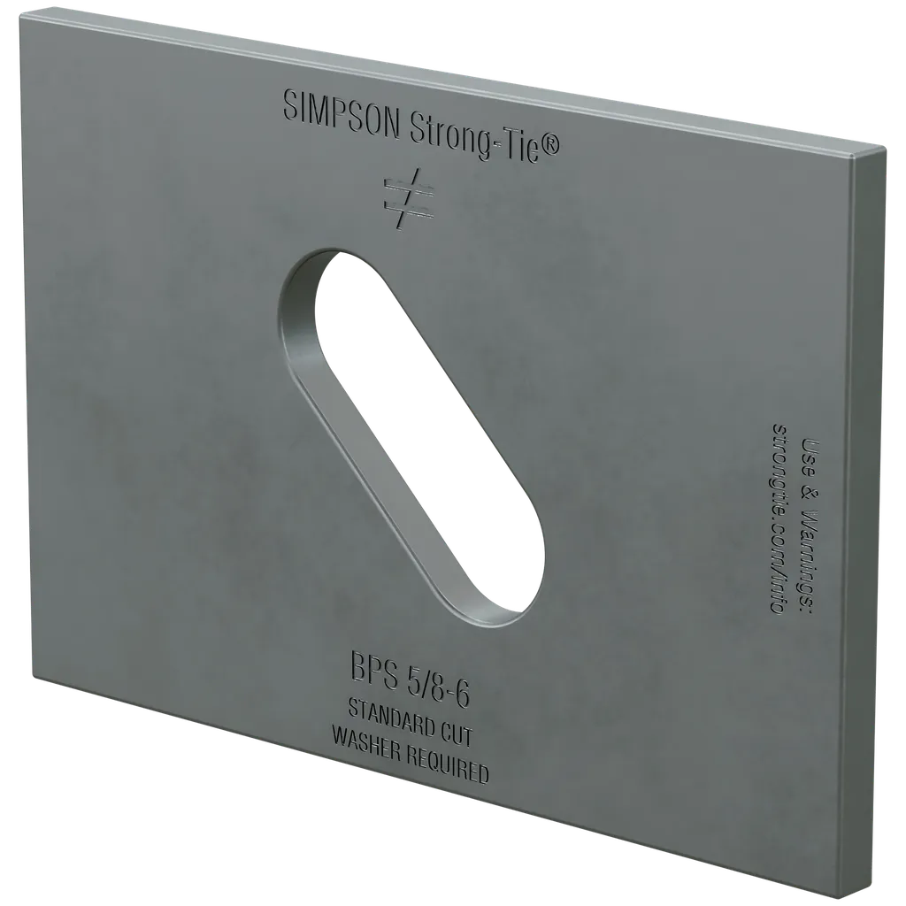 Bps 3 In. X 4-1/2 In. Slotted Bearing Plate With 5/8 In. Bolt Dia. (Pack Of 25)-BPS-5-8-6-SP8002-8530
