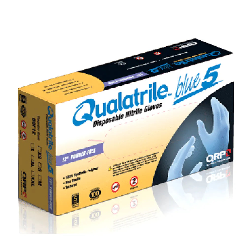 Qrp Bqf12M Disposable Nitrile Glove, Powder Free With Textured Grip - 5 Mil BQF12M-23144