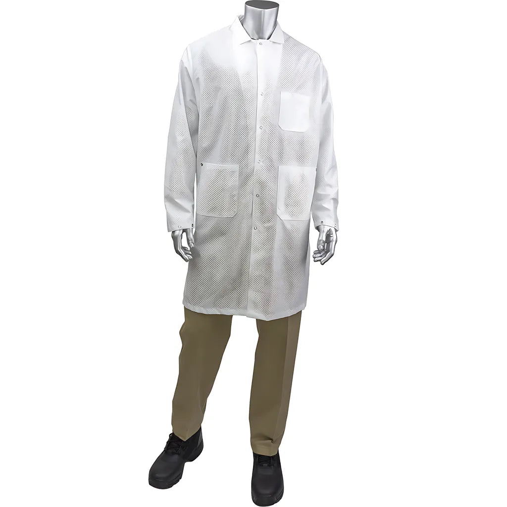 Uniform Technology Br18-45Wh-2Xl Staticon Long Esd Labcoat BR18-45WH-2XL-23194