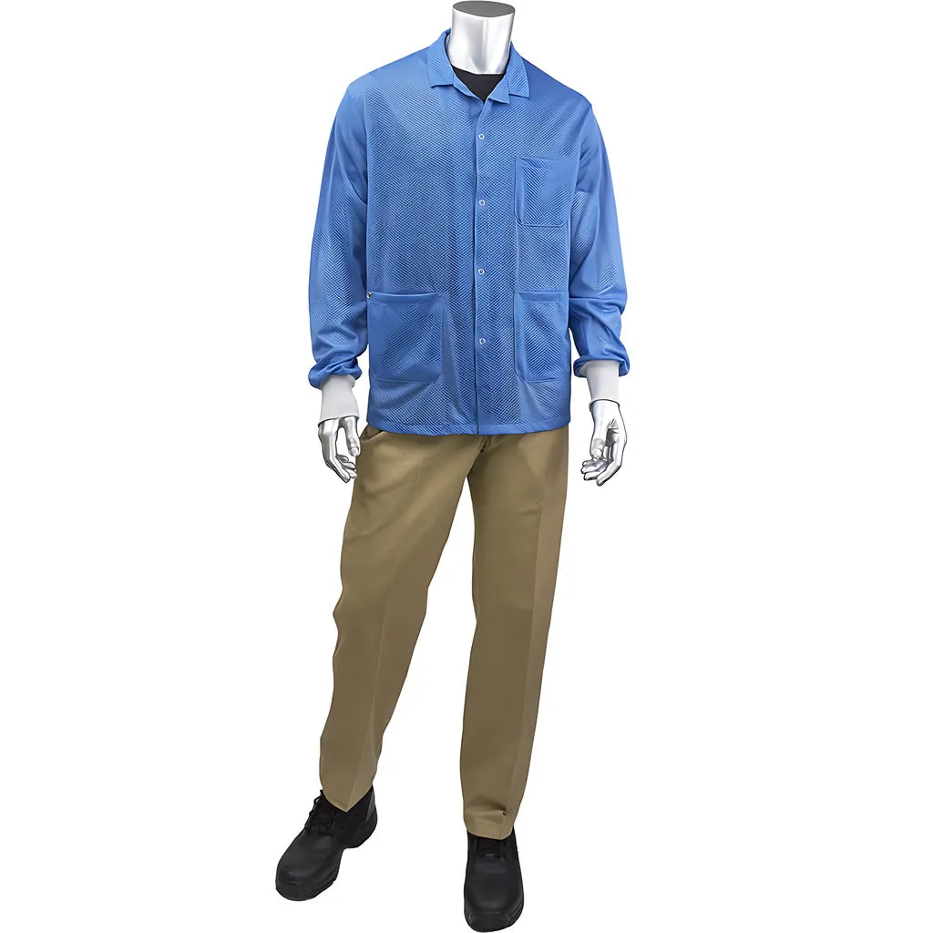 Uniform Technology Br3C-42Nb-S Short Esd Sheer Labcoat - Esd Knit Cuff BR3C-42NB-S-23195