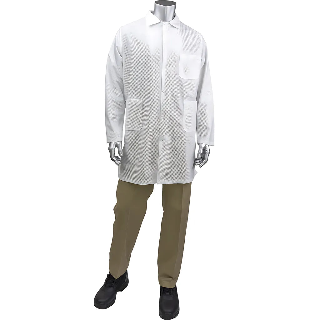 Uniform Technology Br59N-45Wh-2Xl Staticon Long Esd Labcoat BR59N-45WH-2XL-23362