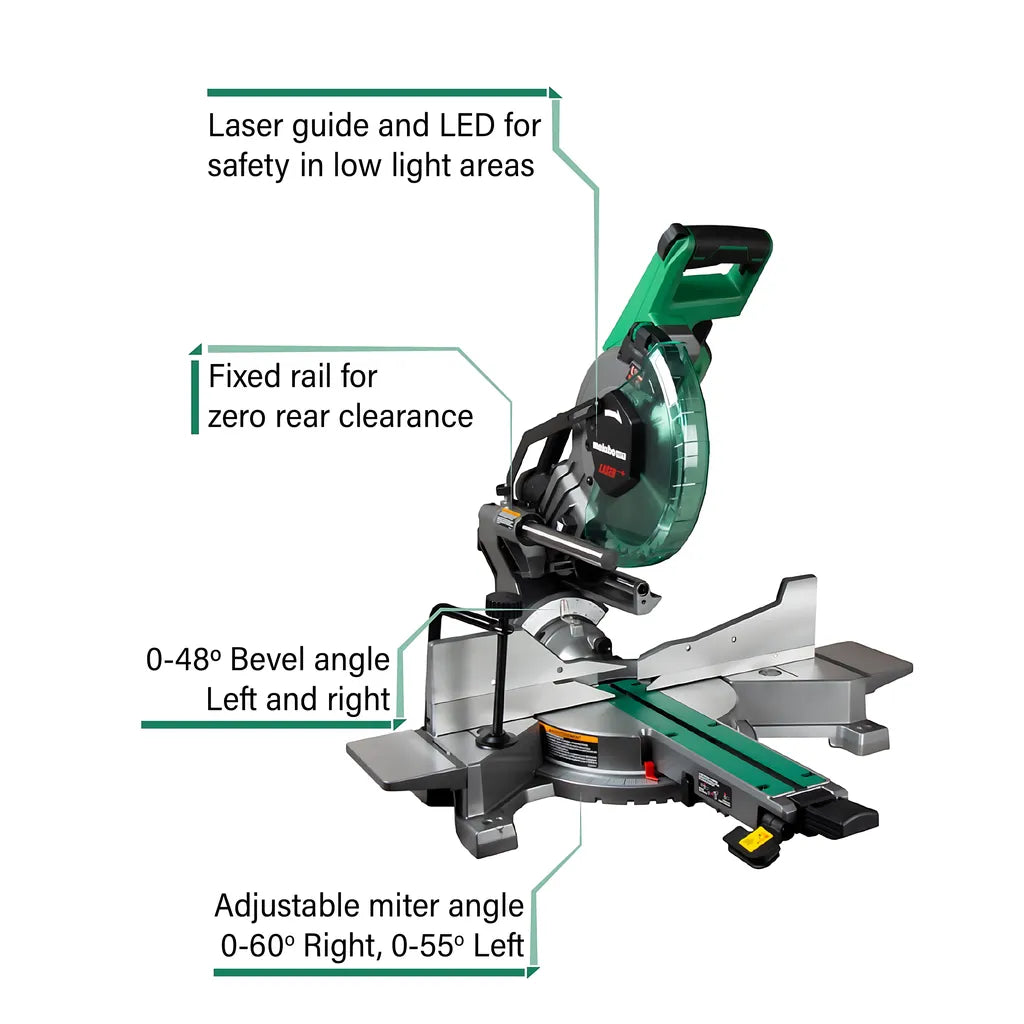 10 In. Sliding Dual Compound Miter Saw With Laser Marker-C10FSHCM-1041