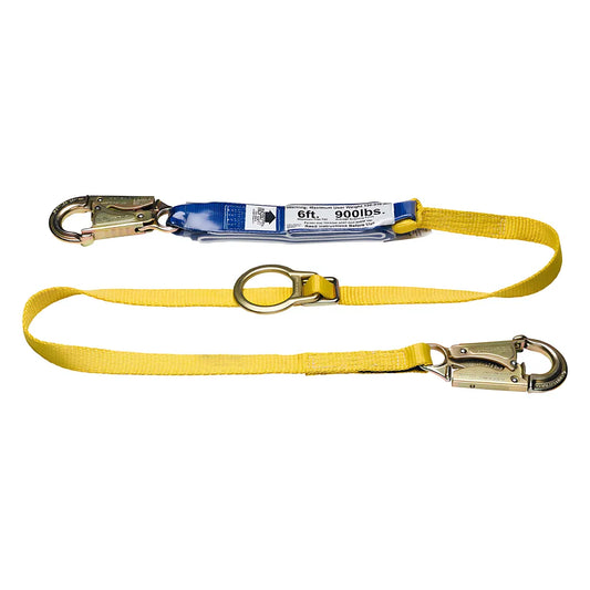 C311101 6Ft Decoil Tie-Back Single Leg Lanyard (Dcell Shock Pack, Snap Hook, 1In Web) C311101-1807