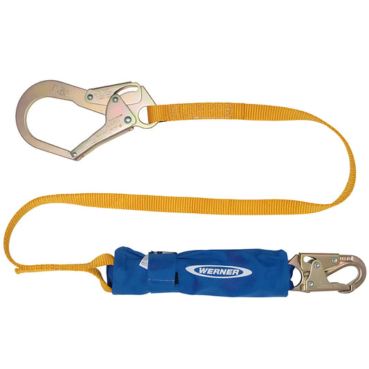 C311200 6Ft Decoil Single Leg Lanyard (Dcell Shock Pack, 1In Web, Snap Hook, Rebar Hook) C311200-1812