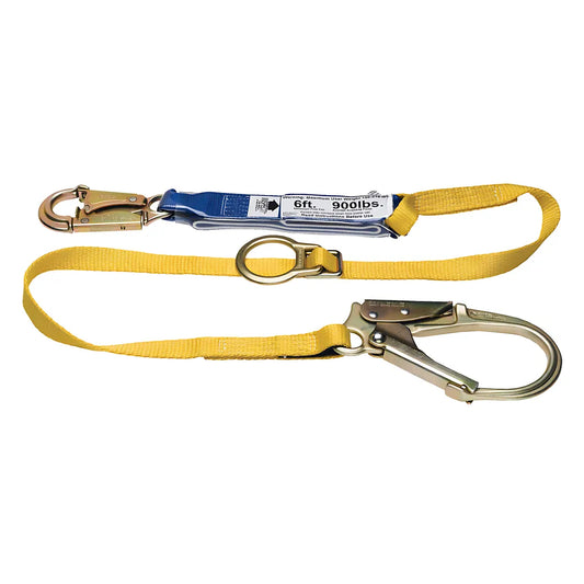 C311201 6Ft Decoil Tie-Back Single Leg Lanyard (Dcell Shock Pack, 1In Web, Snap Hook, Rebar Hook) C311201-1813