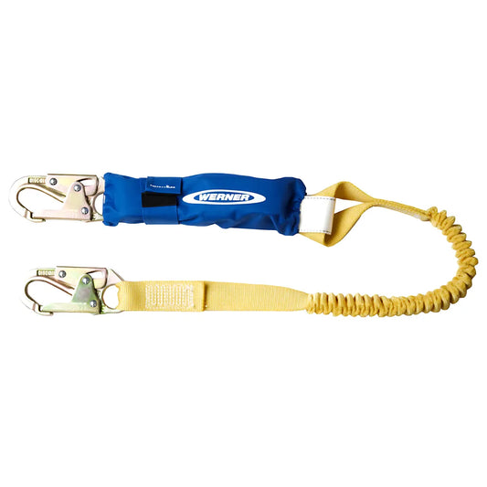 C341100 6Ft Decoil Stretch Single Leg Lanyard (Dcell Shock Pack, Elastic Web, Snap Hook) C341100-1819