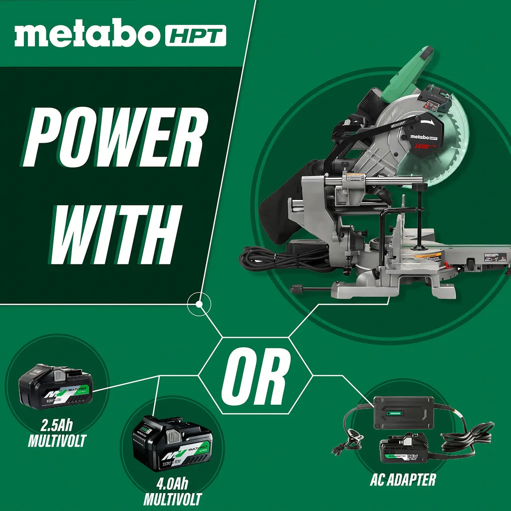 36V Multivolt 10 Inch Dual Bevel Sliding Miter Saw With Ac Adapter-C3610DRAM-781