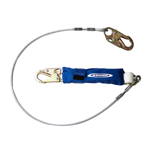 C361100 6Ft Decoil Cable Single Leg Lanyard (1/4In Vinyl Coated Cable, Snap Hook) C361100-1823