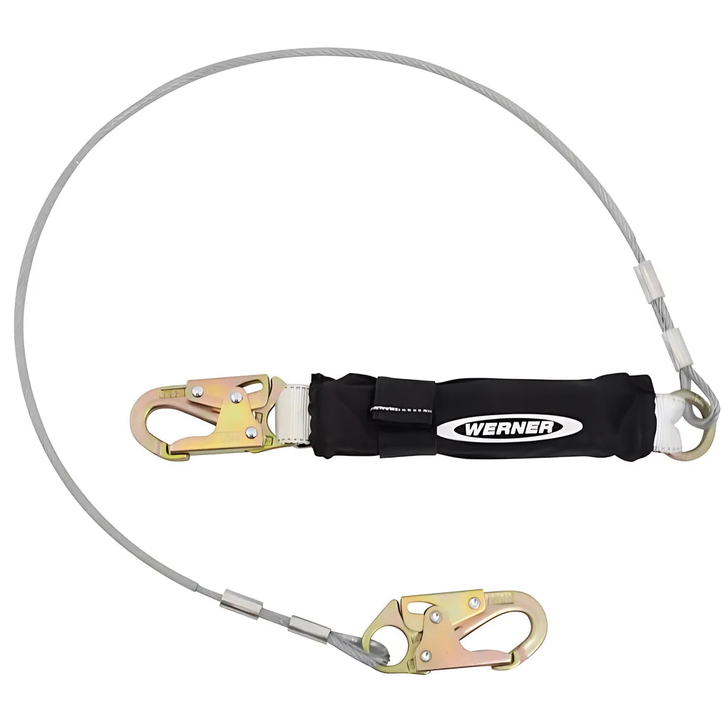 C361120Le Single Leg Cable Leading Edge Lanyard (Dcell Shock Pack, 1/4In Vinyl Coated Cable, Snap Hook) C361120LE-1822