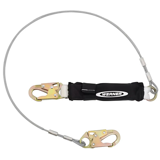 C361120Le Single Leg Cable Leading Edge Lanyard (Dcell Shock Pack, 1/4In Vinyl Coated Cable, Snap Hook) C361120LE-1822