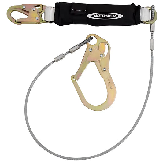 C361220Le Single Leg Cable Leading Edge Lanyard (Dcell Shock Pack, 1/4In Vinyl Coated Cable, Rebar Hook) C361220LE-1827