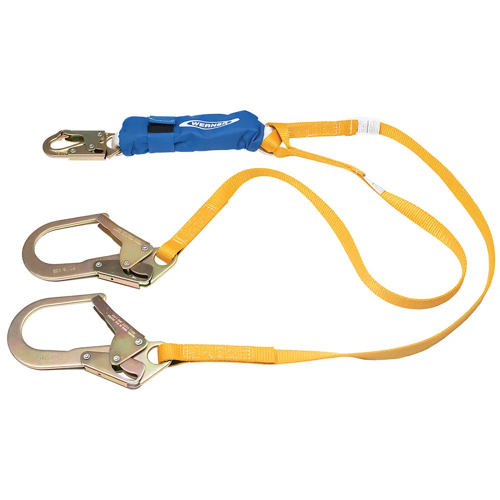 C411200 6Ft Decoil Twinleg Lanyard (Dcell Shock Pack, Snap Hook, Rebar Hook, 1In Web) C411200-1834