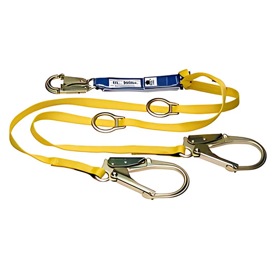 C411201 6Ft Decoil Tie-Back Twinleg Lanyard (Dcell Shock Pack, Snap Hook, Rebar Hook, 1In Web) C411201-1835