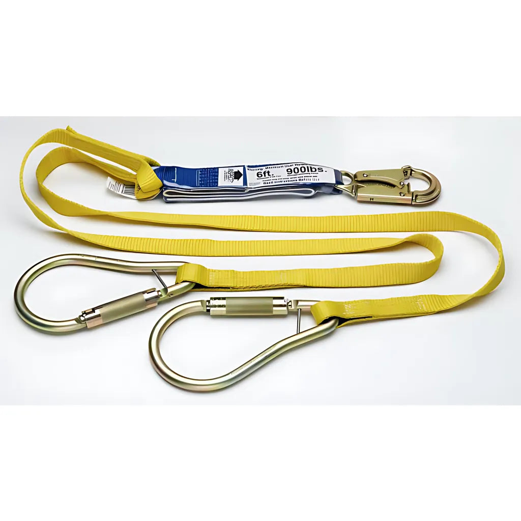 C411400 6Ft Decoil Twinleg Lanyard (Dcell Shock Pack, 1In Web, Snap Hook, Large Carabiner) C411400-1839