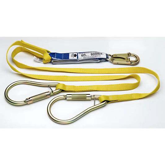 C411400 6Ft Decoil Twinleg Lanyard (Dcell Shock Pack, 1In Web, Snap Hook, Large Carabiner) C411400-1839