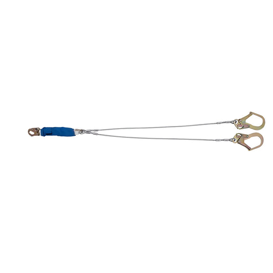 C461200 6Ft Decoil Cable Twinleg Lanyard (1/4In Vinyl Coated Cable, Snap Hook, Rebar Hook) C461200-1851