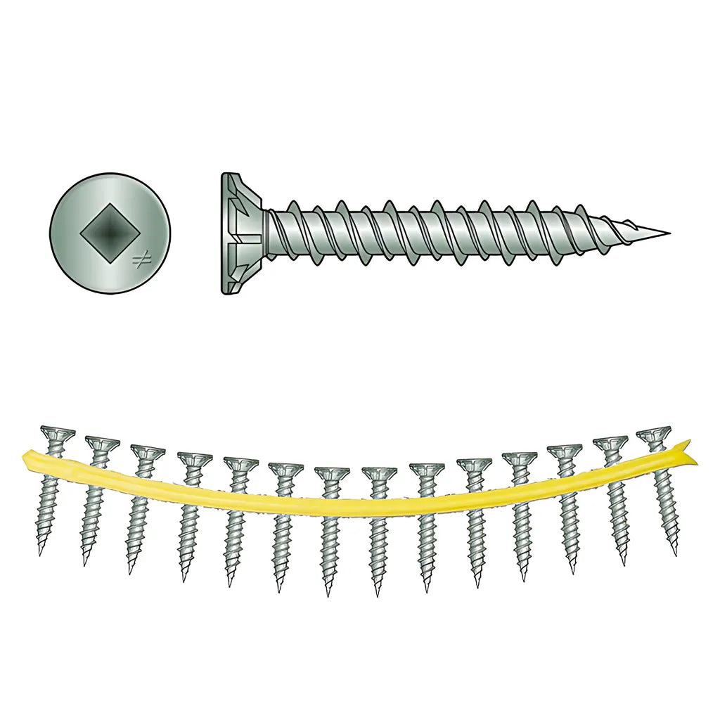 Cb3Blghl Fiber-Cement Board Screw (Collated) #9 X 1-1/4 In. #3 Squ (1500-Qty)-CB3BLGHL114S-SP7315-7814
