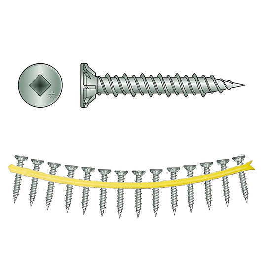 Cb3Blghl Fiber-Cement Board Screw (Collated) #9 X 1-1/4 In. #3 Squ (1500-Qty)-CB3BLGHL114S-SP7315-7814