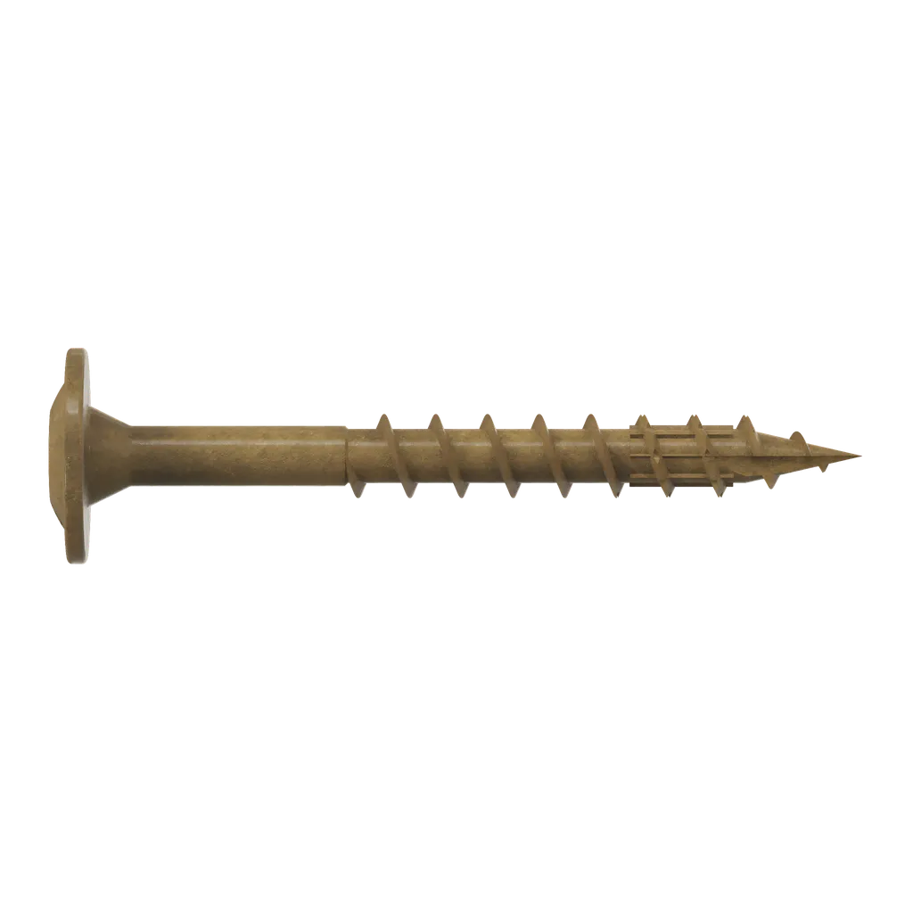 Wafer-Head Construction Screw - #8 X 1-1/2 In. T20, Quik Guard®, Tan (100-Qty) (Pack Of 5)-CBT08112R100-SP6810-7288