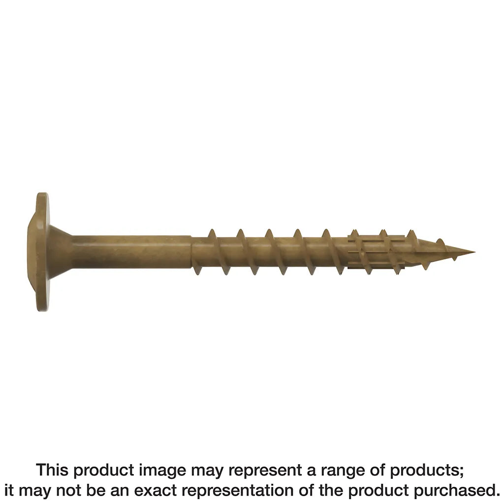 Wafer-Head Construction Screw - #8 X 1-1/2 In. T20, Quik Guard®, Tan (100-Qty) (Pack Of 5)-CBT08112R100-SP6810-7289