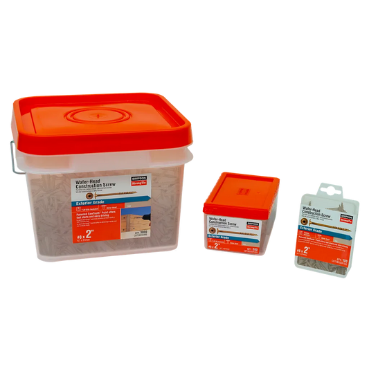 Wafer-Head Construction Screw - #8 X 2 In. T20, Quik Guard®, Tan (3000-Qty)-CBT08200MB-SP6823-7302