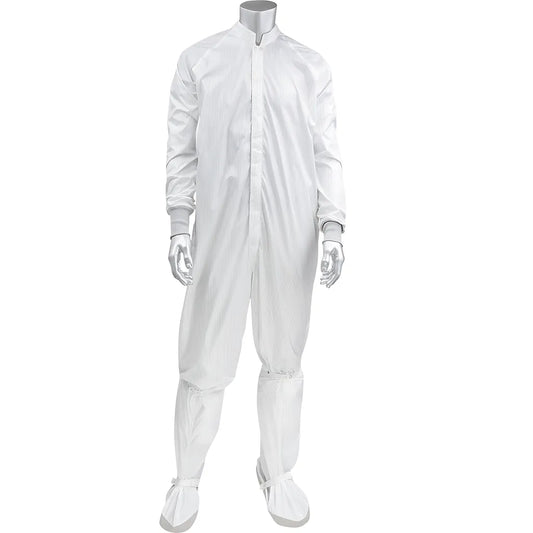 Uniform Technology Cc1245-16Wh-Xs Ultimax Stripe Iso 3 (Class 1) Cleanroom Coverall CC1245-16WH-XS-23557