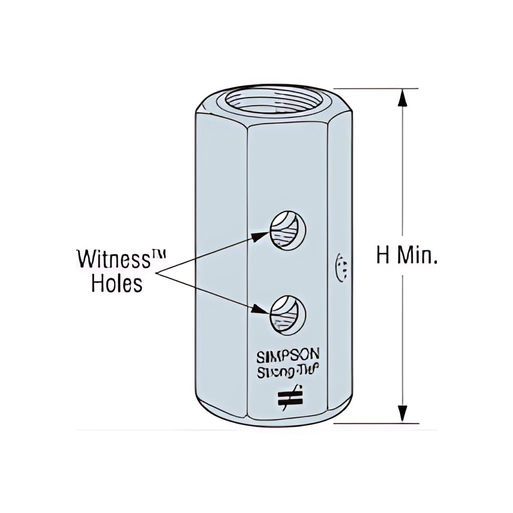 Cnw 7/8 In. To 5/8 In. Coupler Nut With Witness Hole®-CNW7-8-5-8-SP6097-6528