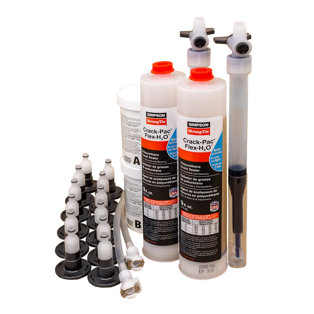 Crack-Pac® Flex-H2O 9 Oz. Polyurethane Crack Sealer Injection Kit (2 Cartridges) (Pack Of 2)-CPFH09KT-SP3797-4102