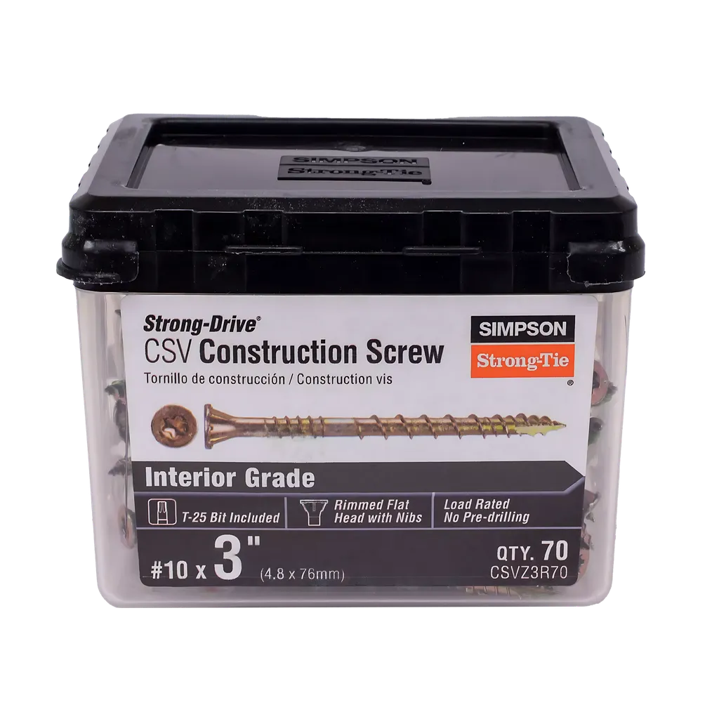 Strong-Drive® Csv Construction Screw - #10 X 3 In. T25, Flat Head, Yellow Zinc (70-Qty) (Pack Of 10)-CSVZ3R70-SP2528-2770