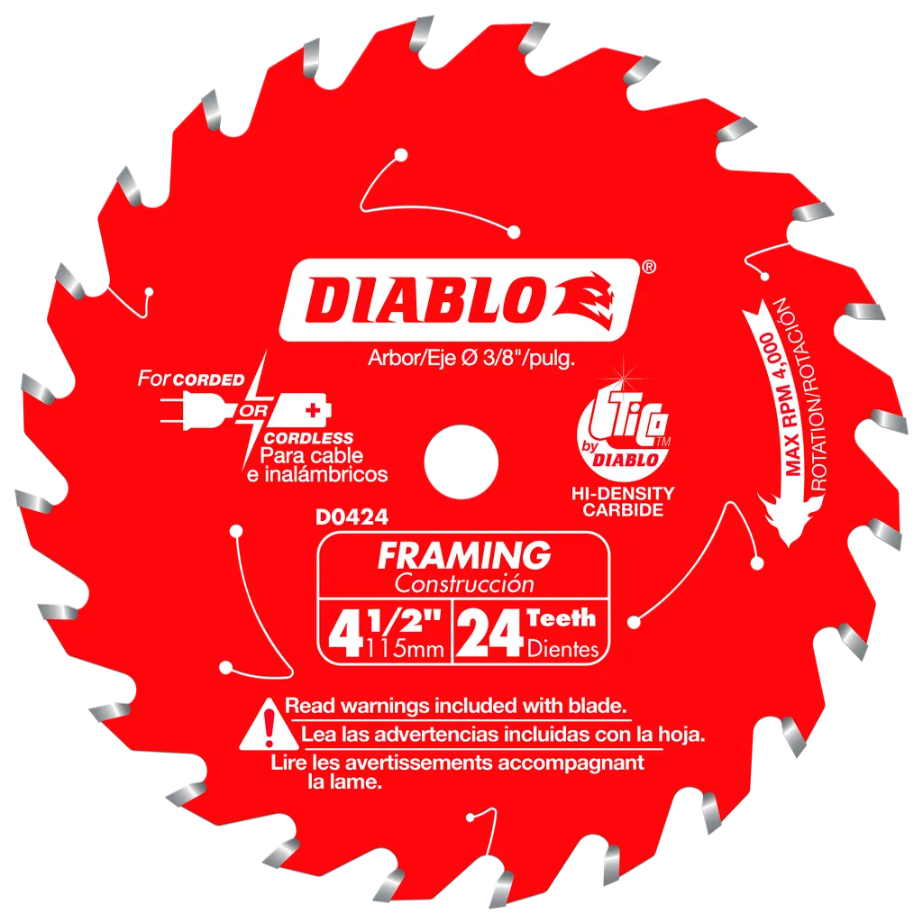 4-1/2 In. X 24 Tooth Framing Trim Saw Blade-D0424X-2032