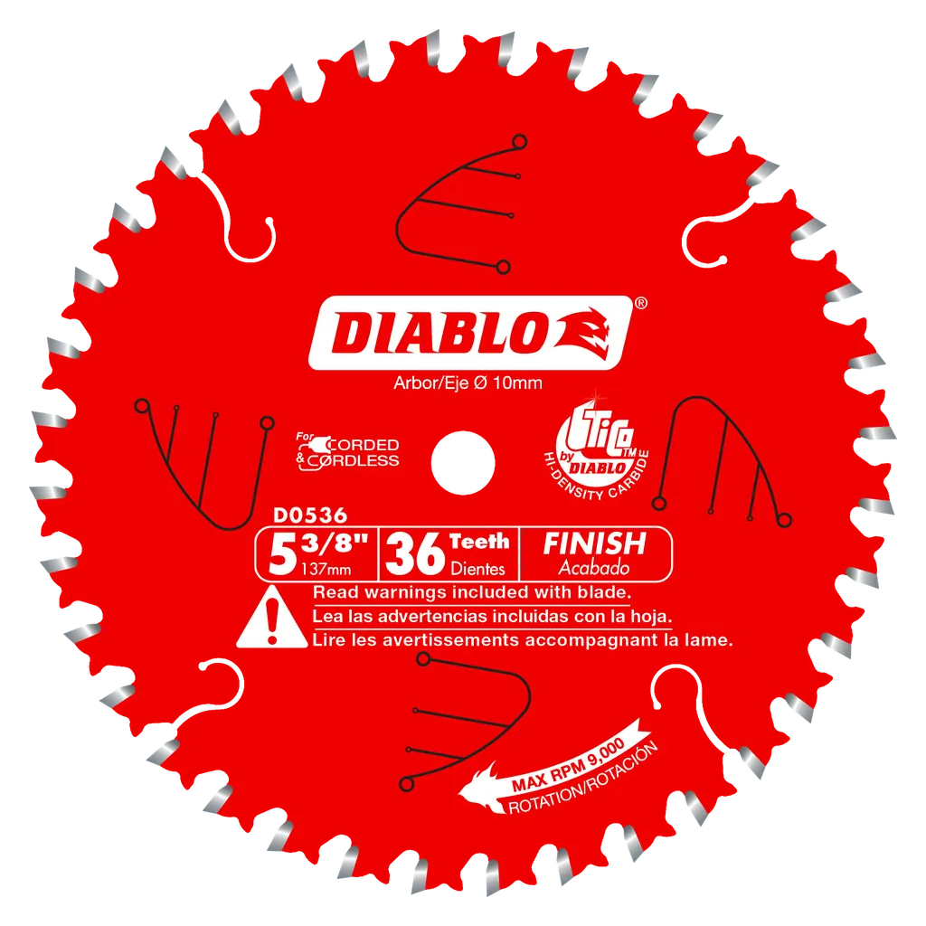 5-3/8 In. X 36 Tooth Finish Trim Saw Blade-D0536X-2039