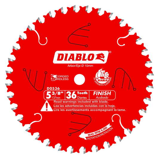 5-3/8 In. X 36 Tooth Finish Trim Saw Blade-D0536X-2039