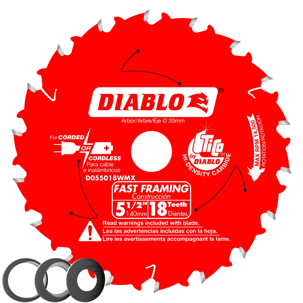 5-1/2 In. X 18 Tooth Fast Framing Saw Blade-D055018WMX-2043