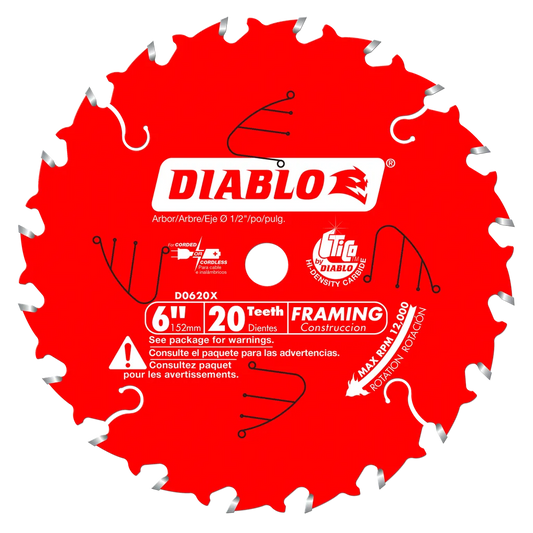 6 In. X 20 Tooth Framing Saw Blade For Porter Cable Saw Boss-D0620X-2047