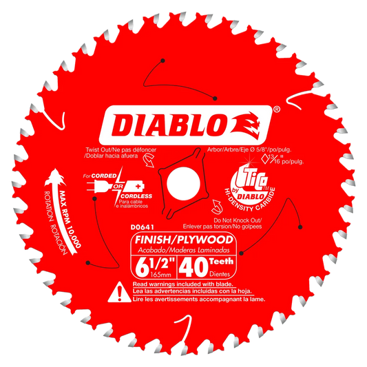 6-1/2 In. X 40 Tooth Finish Trim Saw Blade-D0641A-2054