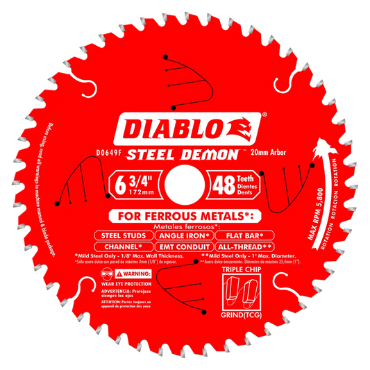 6-3/4 In. X 48 Tooth Steel Demon Carbide-Tipped Saw Blade For Metal-D0649F-2055