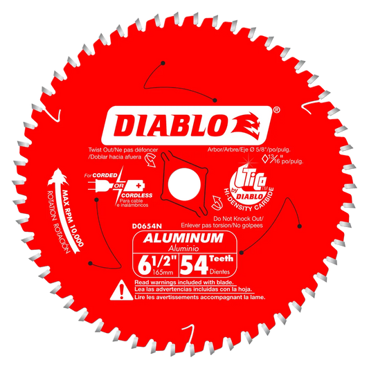 6-1/2 In. X 54 Tooth Medium Aluminum Cutting Saw Blade-D0654N-2056