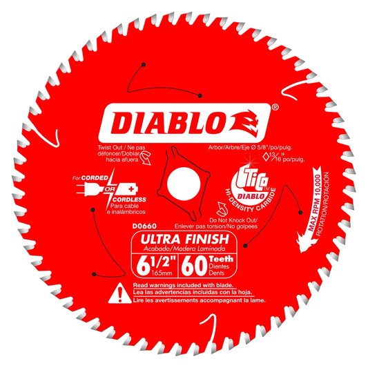6-1/2 In. X 60 Tooth Ultra Finish Saw Blade-D0660A-2057