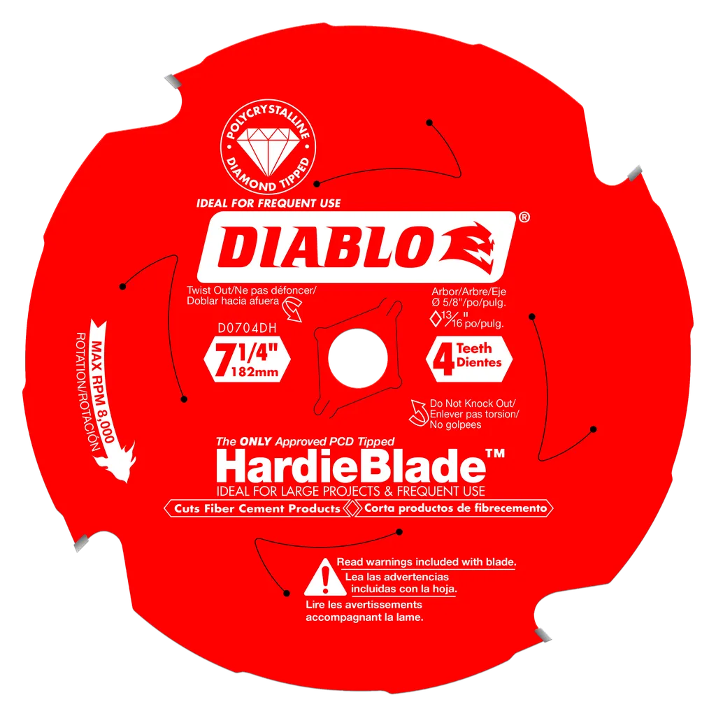 7-1/4 In. X 4 Tooth (Pcd) Fiber Cement Hardieblade-D0704DH-2058