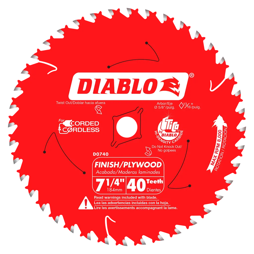 7-1/4 In. X 40 Tooth Finish Saw Blade-D0740A-2068